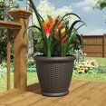 thumbnail image 3 of Suncast Willow 18 Inch Diameter Resin Decorative Wicker Patio Planter Pot, Java, 3 of 8