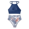 thumbnail image 2 of CEHVOM Maillot de Bain Femme Fendu, Taille Apparente, Bikini Imprimé, 2 of 5