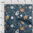 thumbnail image 2 of oneOone Silk Tabby Teal Blue Fabric Galaxy Craft Projects Decor Fabric Printed By The Yard 42 Inch Wide, 2 of 4