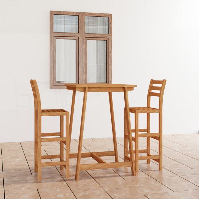 vidaXL Ensemble de Bar d'Extérieur 3 Pcs en Bois d'Acacia Massif