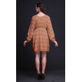 thumbnail image 3 of Bimba Robe Midi à Manches Longues pour Femmes, Coupe Décontractée, Imprimée de Feuilles Orange et d'Oiseau Flowerpecker, Boutonnée - Xxx-Grand, 3 of 7