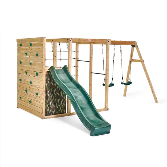Plum Wooden Climbing Cube with Swing Arm