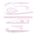 thumbnail image 2 of Règle de Courbe Française Règle de Courbe Tailleurs Règle Outils de Couture pour Créateur de Motifs 8 Pcs, 2 of 8