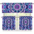 thumbnail image 1 of Mandala Kitchen Curtain and Valances Set for Windows Valance Curtain Panel Drape Treatment Short Valances Bathroom Decor Curtains 3 Piece Set, 1 of 5