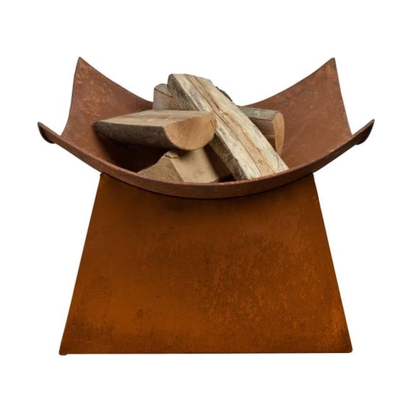 Esschert Design USA FF153 Bol à Feu Carré avec Support, Métal Rouille