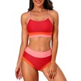thumbnail image 1 of Scoop Neck Bikini Sets for Womens Adjustable Straps Bathing Suit High Waisted Two Piece Swimsuit, 1 of 7
