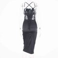 thumbnail image 4 of Fridja Womens Solid Color Hanging Neck Open Back Slim Band Hip Wrap Dress, 4 of 6