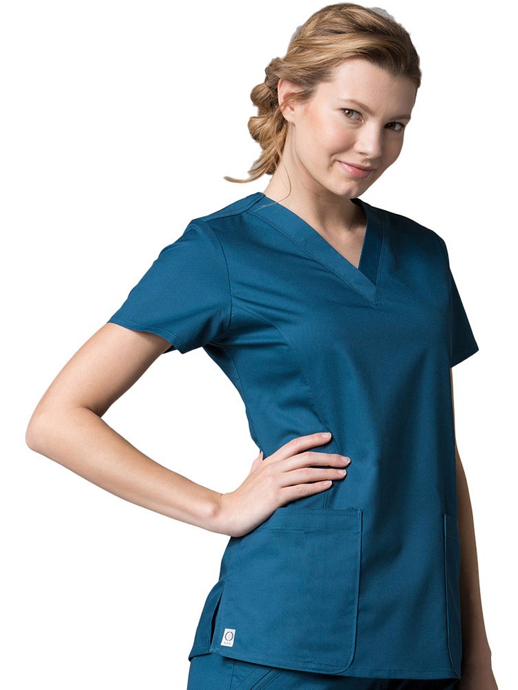 Maevn Women's V-Neck Pocket Top - 1708