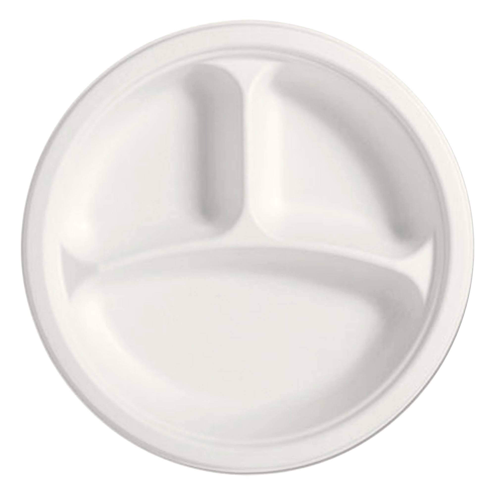 Go4Green Assiettes 3 Compartiments Compostables de 10 Po, 20 Pcs