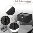 thumbnail image 3 of Lockable Leather Watch Box, 20 Girds 2 Tier Jewelry Case Storgage Organizer Mens Watch Box with Removable Storage Pillows & Drawer, 3 of 7