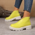 thumbnail image 3 of Bottines à Plateforme pour Femmes 2025 Mode Décontractée en Cuir Découpées Épaisses à Enfiler Bottines Courtes Fermeture Éclair Arrière, 3 of 7