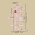 thumbnail image 4 of Large Cat Tree with 13 Scratching Posts, 2 Perches, Hammock, for Indoor Cats, Pink, 4 of 9