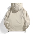 thumbnail image 4 of RXIRUCGD Men's Stitching Drawstring Hooded Slim Fashion Jacket Coat Outwear, Khaki, Size: L, 4 of 4