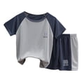 thumbnail image 1 of MIASHUI Boys Loose Athletic Short Sleeve Shirt and Active Mesh Shorts Set,Grey,4-5 Years, 1 of 3