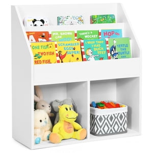 Gymax Bibliothèque pour enfants en bois Cabinet de rangement de jouets pour enfants Organisateur