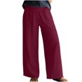 thumbnail image 1 of Pantalons en Coton et Lin pour Femmes Pantalons Larges et Amples avec Poches, 1 of 7