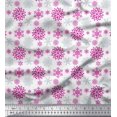 thumbnail image 1 of Soimoi Rayon Fabric Snowflake Artistic Decor Fabric Printed Yard 56 Inch Wide, 1 of 3