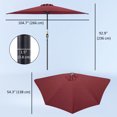 thumbnail image 3 of Outsunny 9ft Half Round Umbrella, Outdoor Balcony Parasol, Wine Red, 3 of 10
