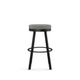 thumbnail image 4 of Amisco Swice 26.25" Polyester Swivel Counter Stool in Heather Light Gray/Black, 4 of 6