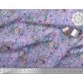 thumbnail image 3 of Soimoi Purple Moss Georgette Fabric Leaves & Floral Print Sewing Fabric BTY 42 Inch Wide, 3 of 3
