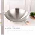 thumbnail image 4 of Stainless Steel Wok Polished Stainless Steel Round Bottom Wok – 11-Inch Wok with 2 Loop Handles for Home And Restaurant Cooking by Goohae, 4 of 9