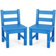thumbnail image 1 of Gymax 2 PCS Kids Chairs Indoor Outdoor Heavy-Duty All-Weather Children Learning Chair Blue, 1 of 9