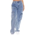 thumbnail image 1 of Birdeem Womens Solid Color Fashion Casual Loose Broad Leg Full Length Pants Jeans, 1 of 6