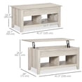 thumbnail image 3 of HOMCOM Lift Top Coffee Table with Hidden Storage and Open Shelves, 3 of 10