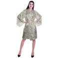 thumbnail image 2 of Moomaya Printed Womens Kimono Sleeve Robes Satin Silk Getting Ready Bridal Robe Coverup, 2 of 7