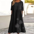 thumbnail image 1 of TIMIFIS Robe en Coton et Lin pour Femme Décontractée Ample Robe d'Été Longue Robe à Manches Courtes Robes Maxi Été Grande Taille Robe de Plage avec Poches Été, 1 of 6