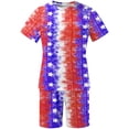 thumbnail image 5 of cllios 4th of July Outfit for Men 2 Piece Set Independence Day Mens Athletic Outfits Short Sleeve Shirts and Drawstring Shorts Set American Flag Matching Suits Independence Day Workout Tracksuits, 5 of 5