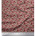 thumbnail image 3 of Soimoi Tissu Popeline de Coton Imprimé Feuilles & Roses Tissu de Couture Yard 56 Pouces de Large, 3 of 3