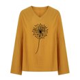 thumbnail image 4 of Yuyuzo T-Shirts pour Femmes Manches Courtes Décontractés Col en V Tops d'Été Color Block Tees Amples, 4 of 5