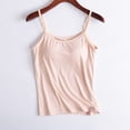 thumbnail image 2 of HAiming Women's Camisole Tank Top Undershirt Built-In Bra Spaghetti Strap Solid Round Neck Basic Tops 2025 Clothes, 2 of 6