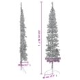 thumbnail image 4 of vidaXL Slim Artificial Half Christmas Tree with Stand Silver 210 cm, 4 of 5