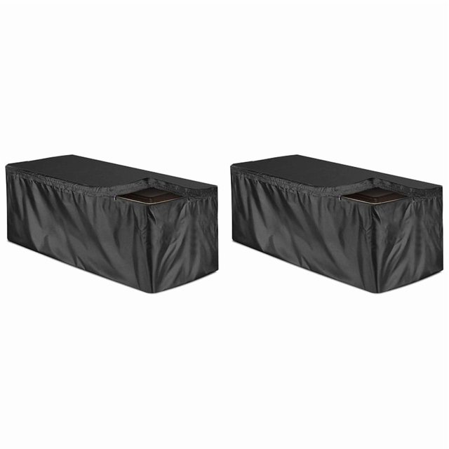 2X Outdoor Deck Box Cover with Zipper Waterproof Garden Storage Box Cover Patio Storage Container Protective Cover Small