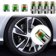 thumbnail image 1 of Cagogo Tire Pressure Monitoring Valves, 4 Pack Stainless Steel TPMS Valves Caps for Cars Trucks SUVs, 3 Color Indicator Tire Pressure Sensor Caps, Low Pressure Alert Valves Caps for Automotive Tire, 1 of 1