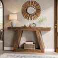 thumbnail image 4 of Tribesigns 55" Farmhouse Console Table, Wood Sofa Table with Storage for Hallway, Living Room, Brown, 4 of 5