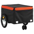 thumbnail image 2 of vidaXL Remorque de Vélo Noir et Orange 45 kg Fer, 2 of 5