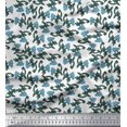thumbnail image 1 of Soimoi Satin Silk Fabric Leaves & Floral Block Fabric Prints by Yard 42 Inch Wide, 1 of 3