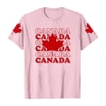 thumbnail image 4 of Fgnfyis T-Shirts Graphiques pour Femmes pour l'Été, Tenue Décontractée, Confortable, Manches Courtes, Col Rond, Tee avec Imprimé Patriotique de la Fête du Canada, T-Shirts pour Femmes, Rose, M, 4 of 4
