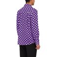 thumbnail image 3 of INSPIRE CHIC Men's Shirt Polka Dots Pattern Point Collar Long Sleeve Button Down Shirt 42 Purple, 3 of 7