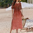 thumbnail image 4 of Ovzne Robes d'Été pour Femmes Robe d'Été Décontractée Printemps Manches Courtes avec Poches Robe de Plage Ligne A Robe Décontractée Robe d'Été Manches Courtes Imprimée Liquidation, 4 of 7