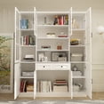 thumbnail image 2 of OXYLIFE 78.7" H Kitchen Pantry Cabinet, Display Storage Cabinet Cupboard with Open Shelves and Drawers, White, 2 of 7