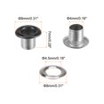 thumbnail image 2 of Unique Bargains 100PCS Grommets Eyelets 1/6 Inch (4mm) ID Hole Metal Self Backing Eyelet with Washers for Leather Black, 2 of 7
