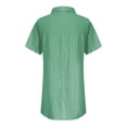 thumbnail image 4 of Weiqiqre Chemises pour Femmes Été Robe en Coton et Lin Robe Mini à Col en V Décontractée à Manches Courtes Tunique Ample Robes, 4 of 5