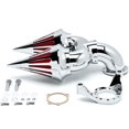 thumbnail image 1 of Krator Chrome Dual Spike Intake Air Cleaner Filter Kit Compatible with Harley CV Carb Delphi V-Twin, 1 of 3