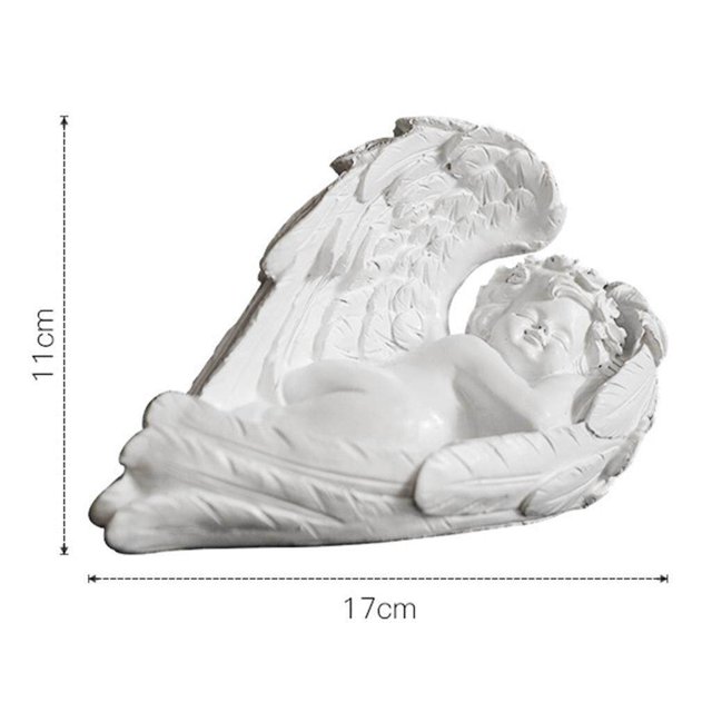 pitrice Resin White Angel Statue Desktop Decor Collection Window Props Christmas lie down right think