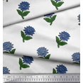 thumbnail image 3 of Soimoi Moss Georgette Fabric Leaves & Floral Block Printed Craft Fabric by The Yard 42 Inch Wide, 3 of 3