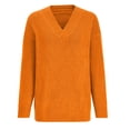 thumbnail image 3 of Timegard Hauts pour Femmes Manches Longues Col en V Tricot Confortable Chandail à Enfiler Automne Hiver Décontracté Ample Chaud Hauts, 3 of 5